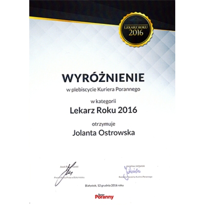 GABINET CHORÓB ODZWIERZĘCYCH I ZAKAŹNYCH DR N. MED. JOLANTA OSTROWSKA SPEC. CHORÓB ZAKAŹNYCH I WEWNĘTRZNYCH BIAŁYSTOK